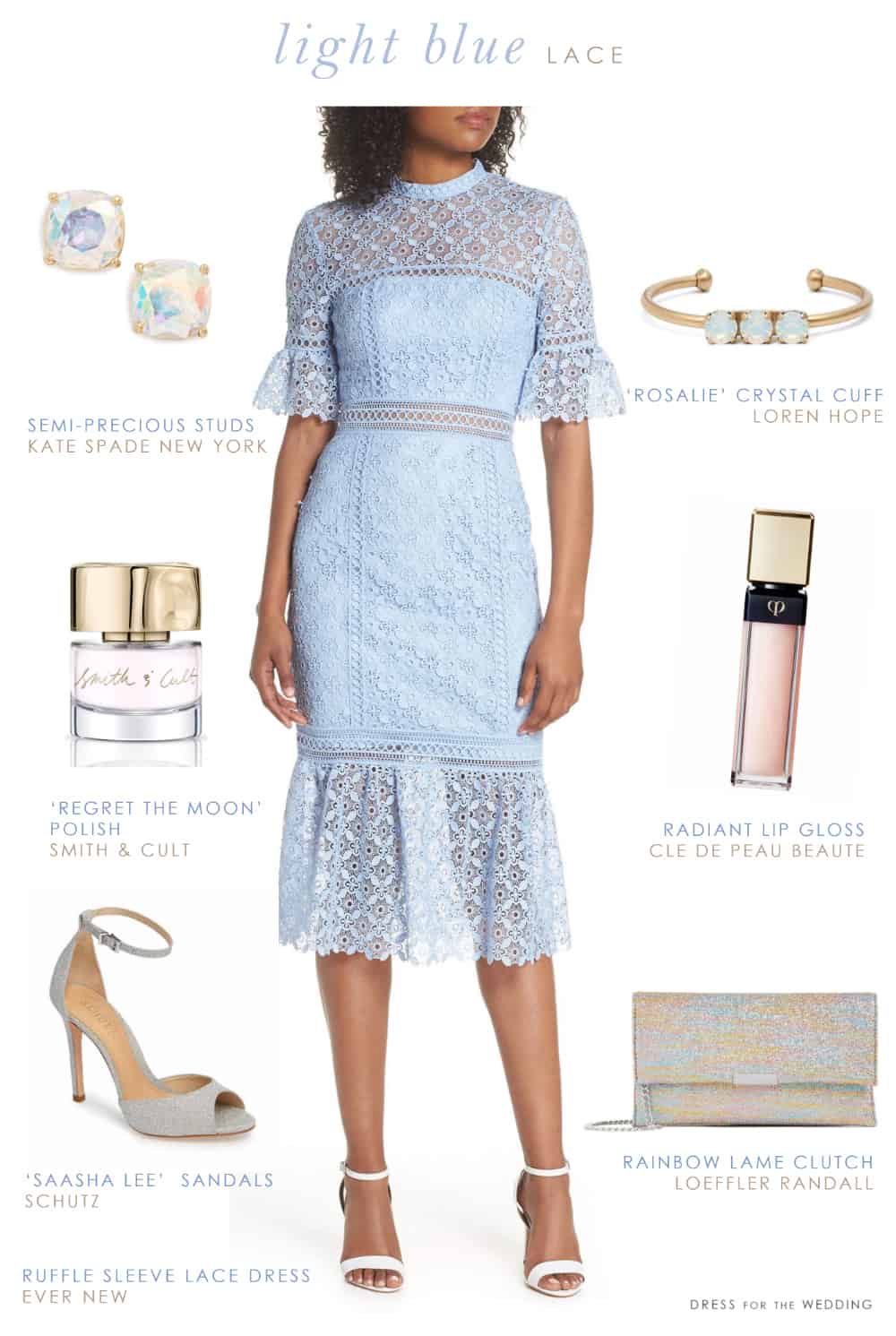 Light Blue Lace Dress For A Wedding Guest 