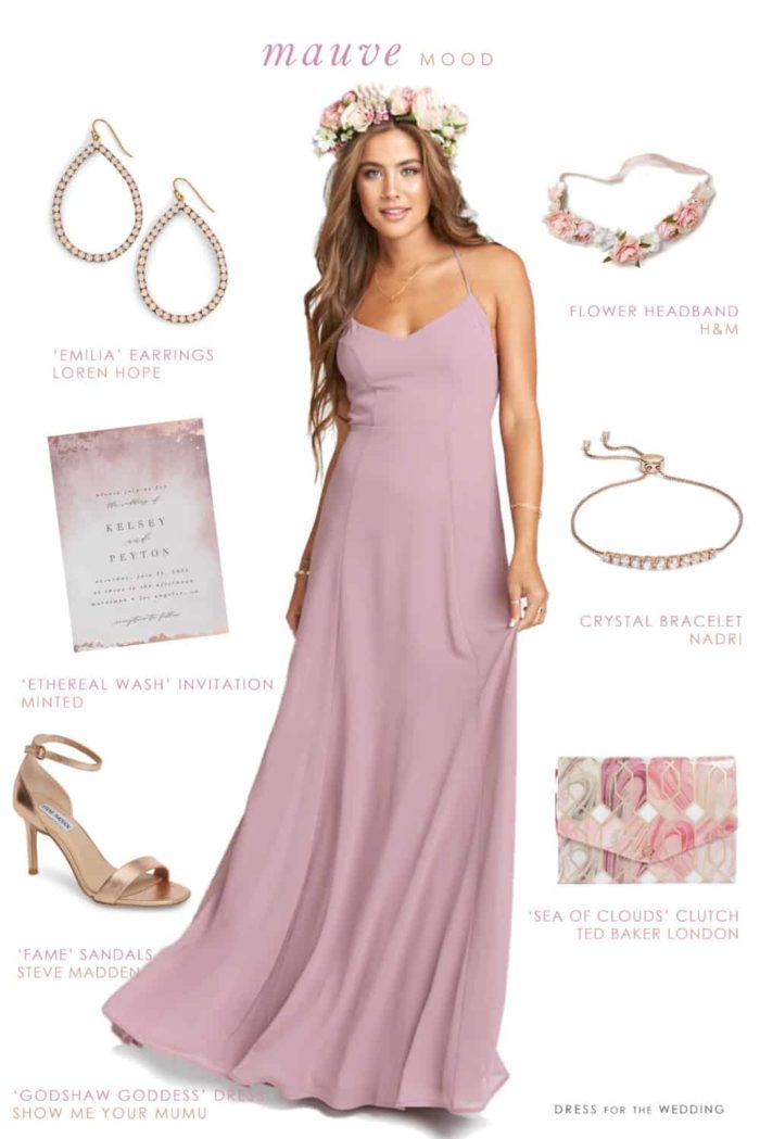 mauve maxi dress for bridesmaids