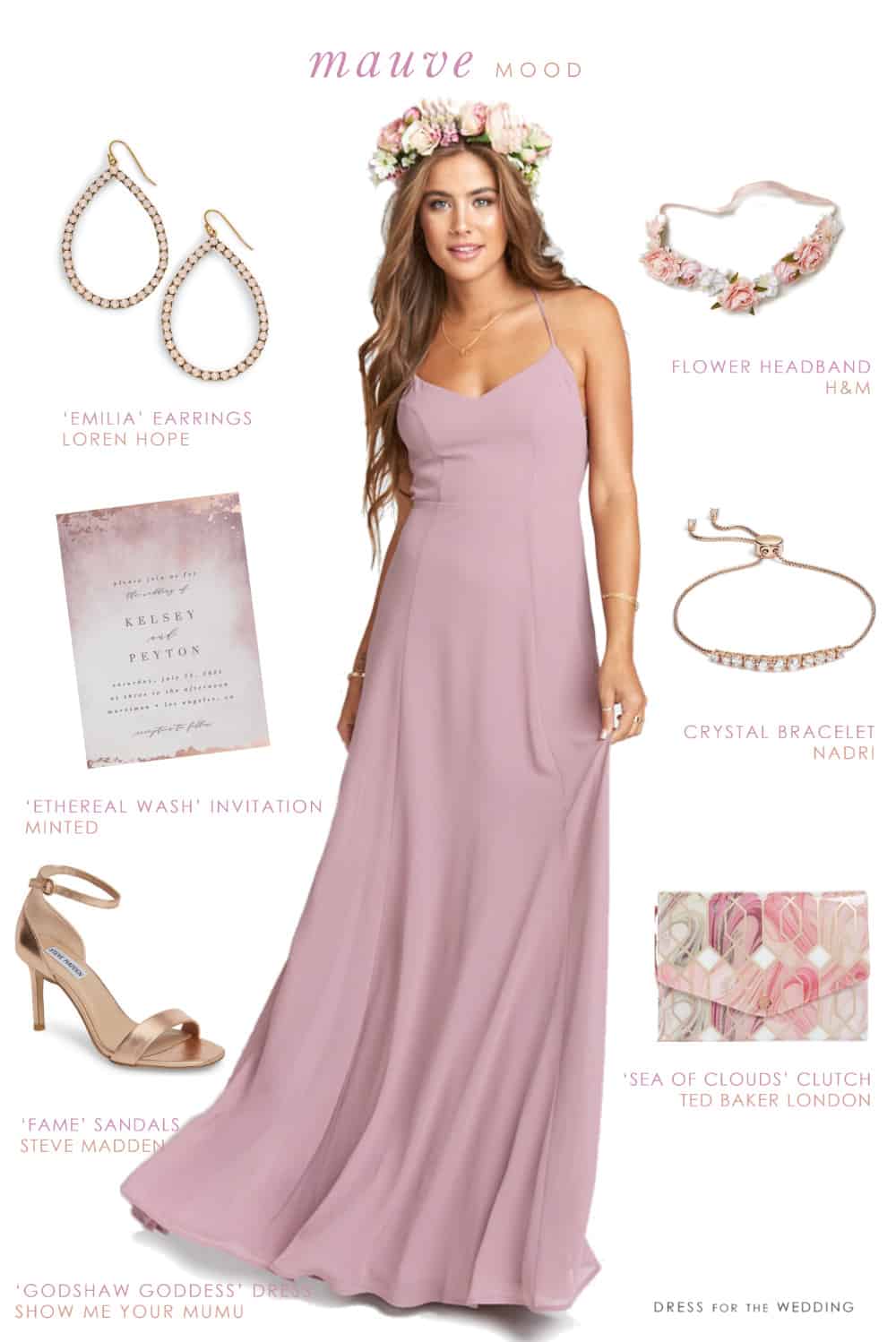 Mauve Maxi Dress For Bridesmaids Dress For The Wedding