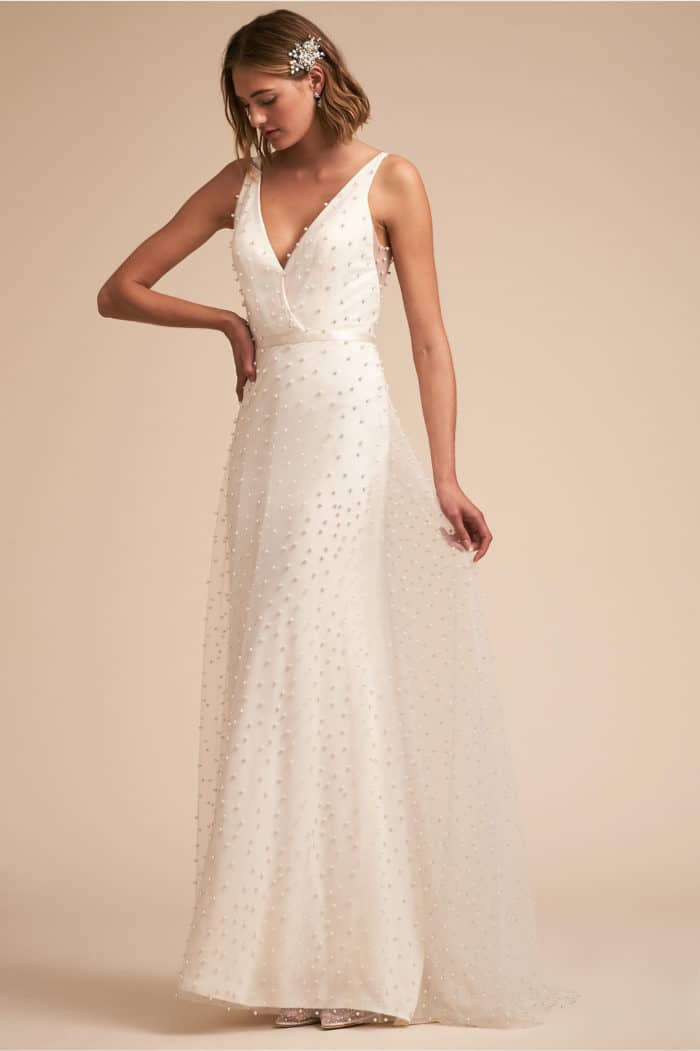 pearl wedding dress bhldn