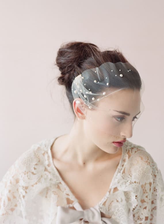 twigs and honey pearl blusher veil