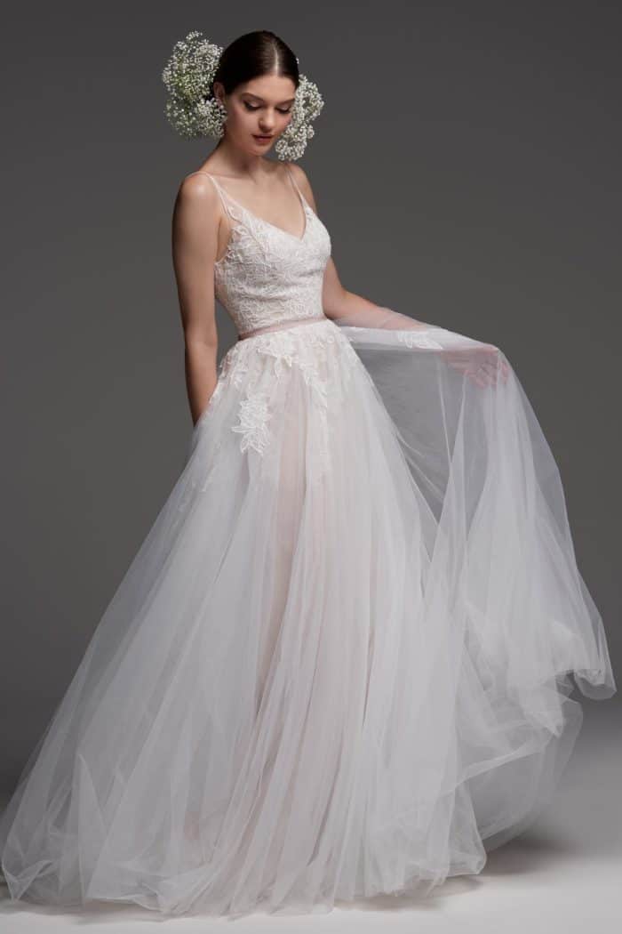 vignon wedding dress watters tulle spaghetti strap bridal gown