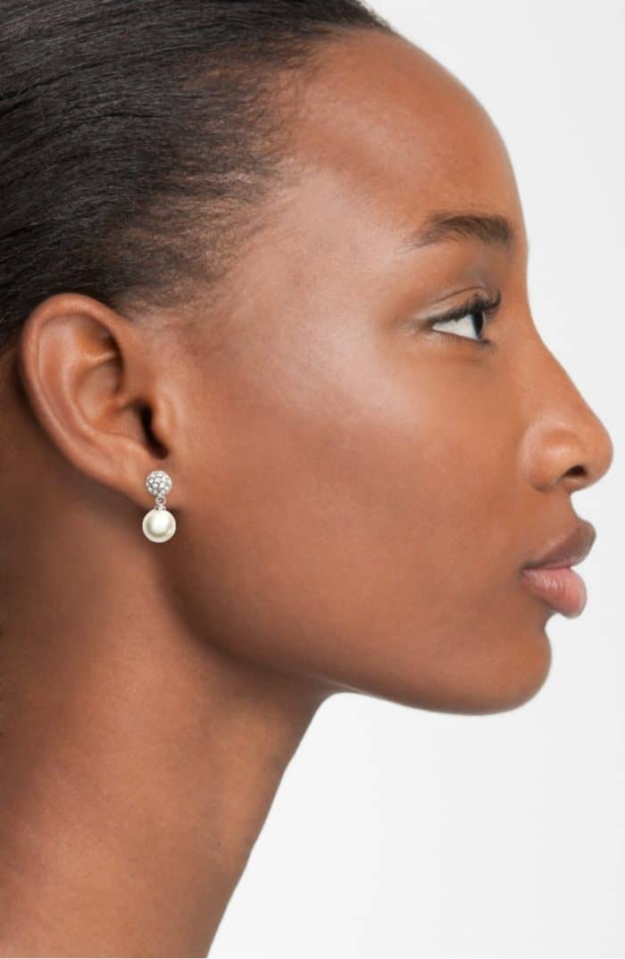 delicate pearl earrings for a wedding