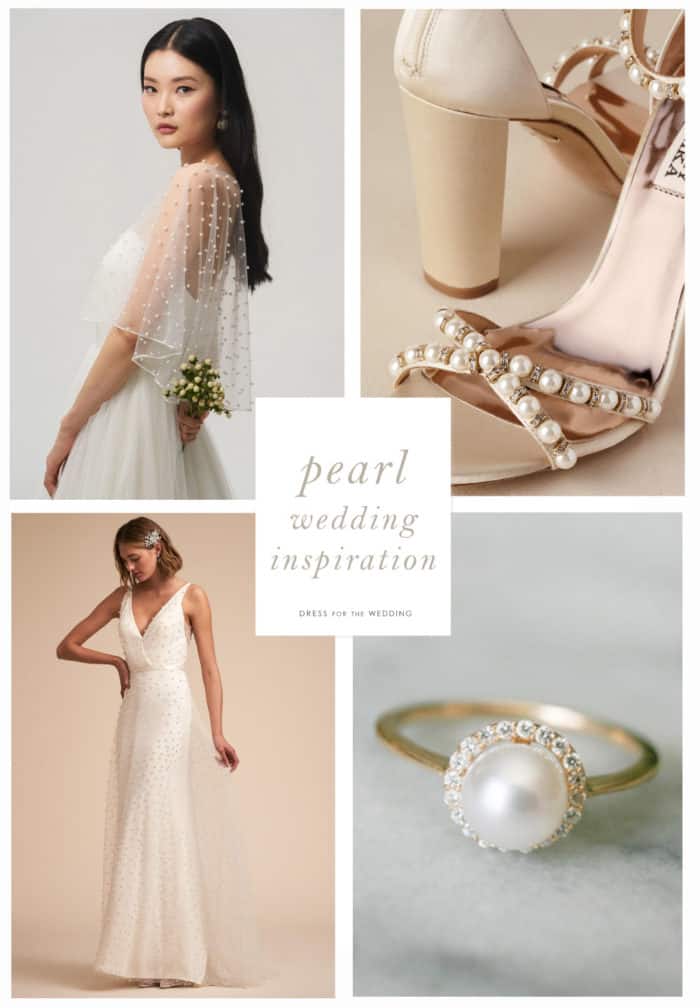 pearl wedding decor and attire