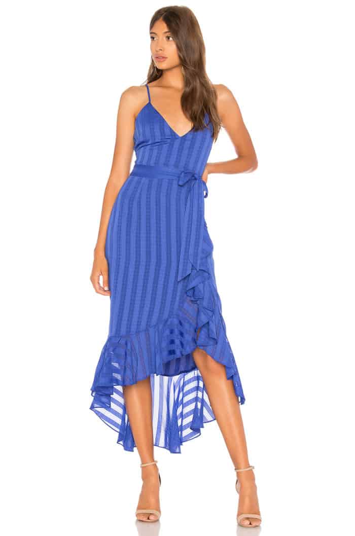 Cobalt blue strappy dress for late summer wedding guest