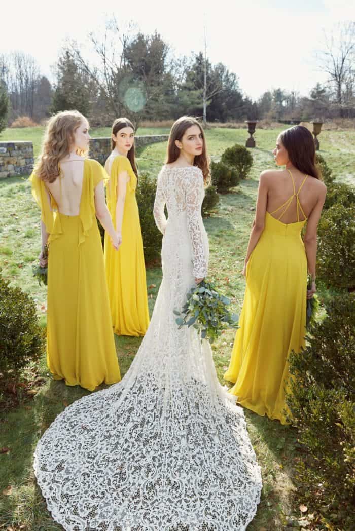 Jenny Yoo Collection wedding dress and bridesmaids