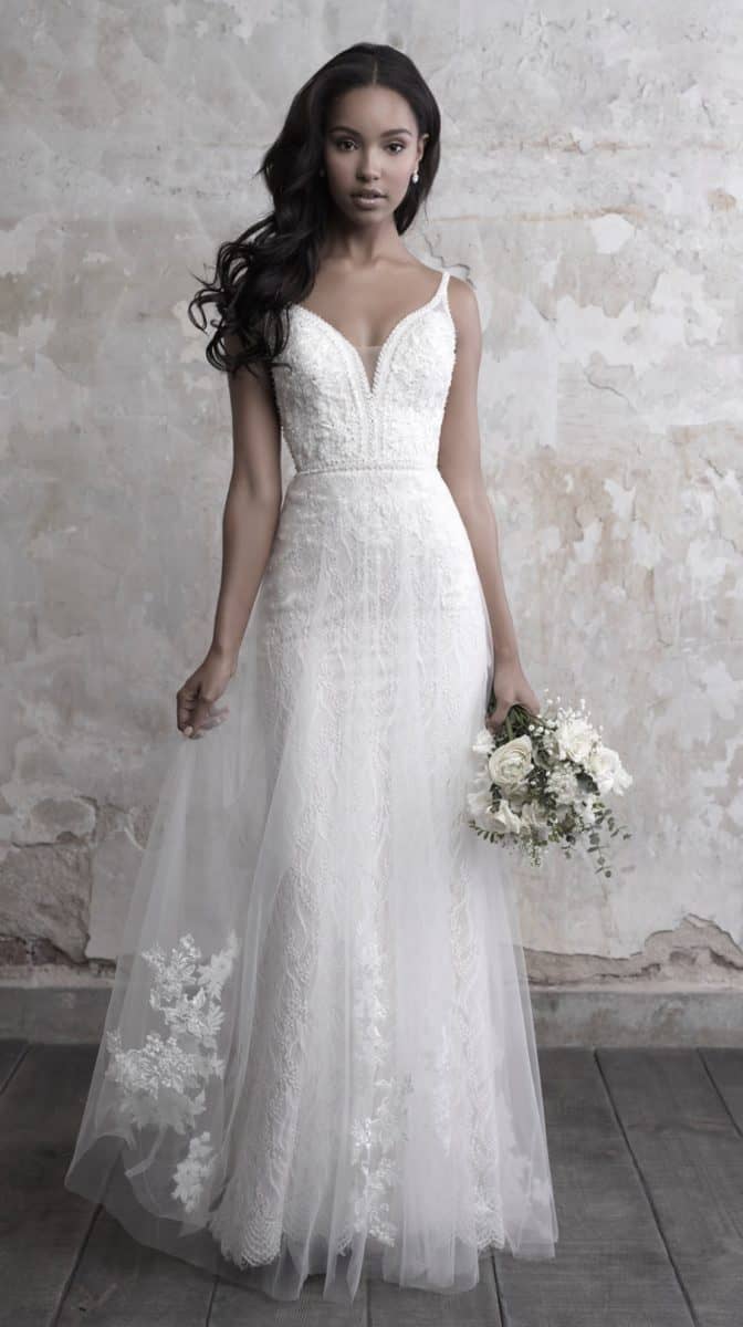 Lace and tulle wedding dress Style MJ451 from Madison James