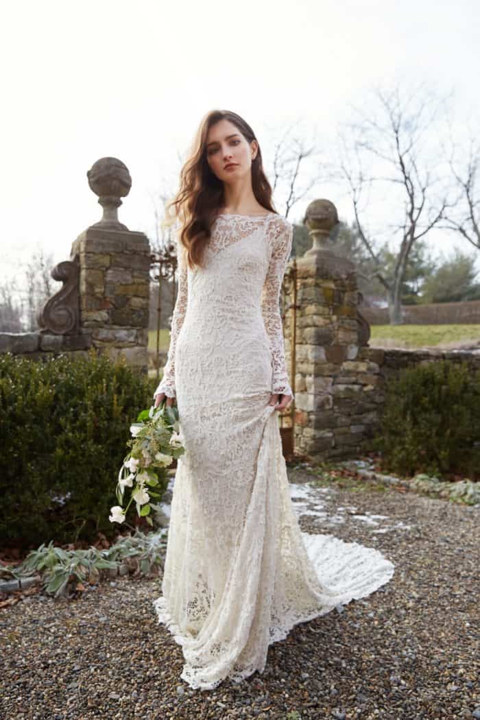 Long sleeve lace wedding dress by Jenny Yoo Ivana