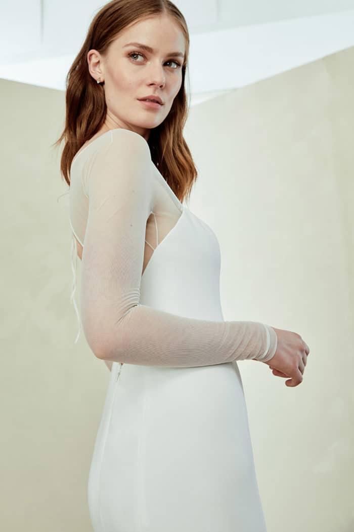 Minimalist long sleeve wedding gown Miri by Amsale