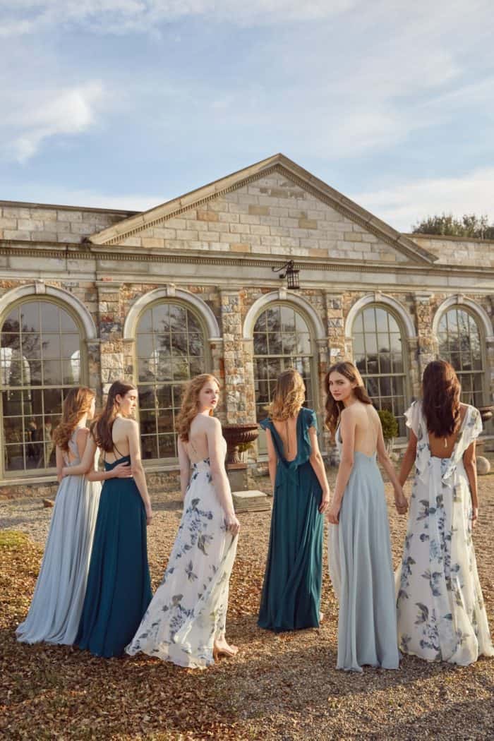 blue mismatched bridesmaid dresses