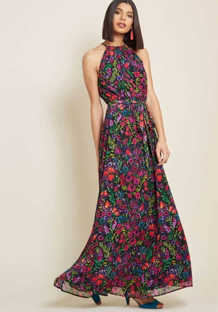 casual long dresses for wedding guest