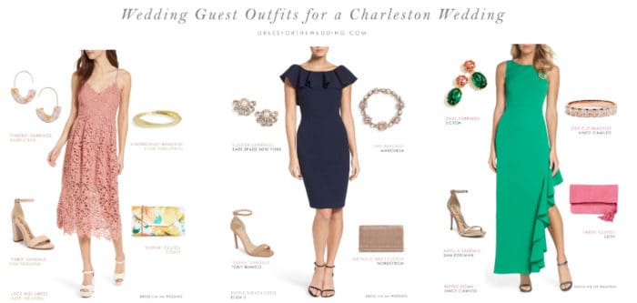 wedding guest outfits for a Charleston SC wedding by dress code