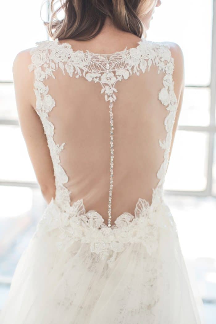 Illusion back wedding dress by Winnie Couture