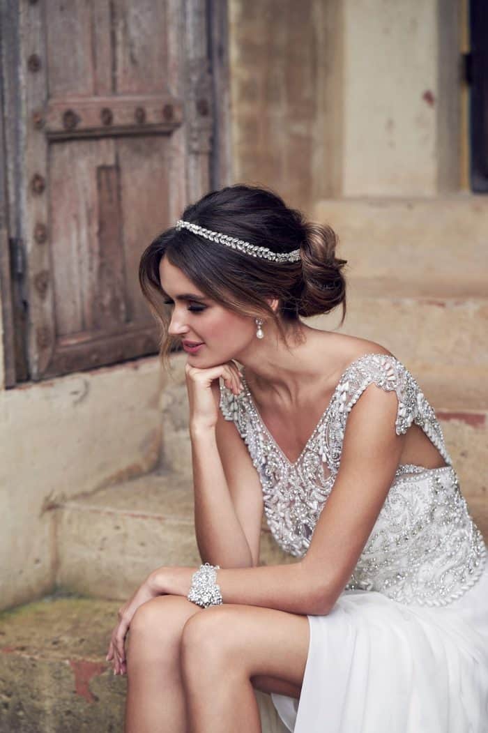 Beaded cap sleeve wedding dress Anna Campbell Aria Dress Summer Skirt