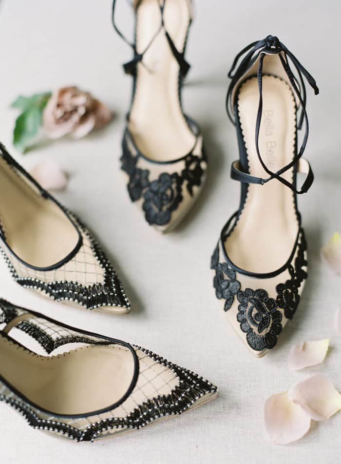 Black lace mesh wedding shoes | Bella Belle Shoes