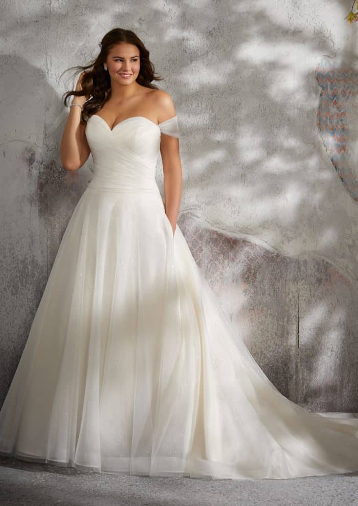 Lyla by Julietta | Tulle off the shoulder ballgown wedding dress