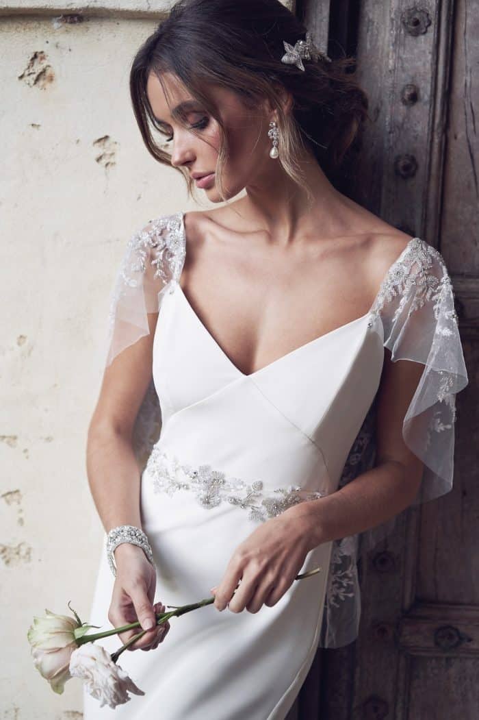 Embellished sleeve wedding dress | Eva Dress Anna Campbell 