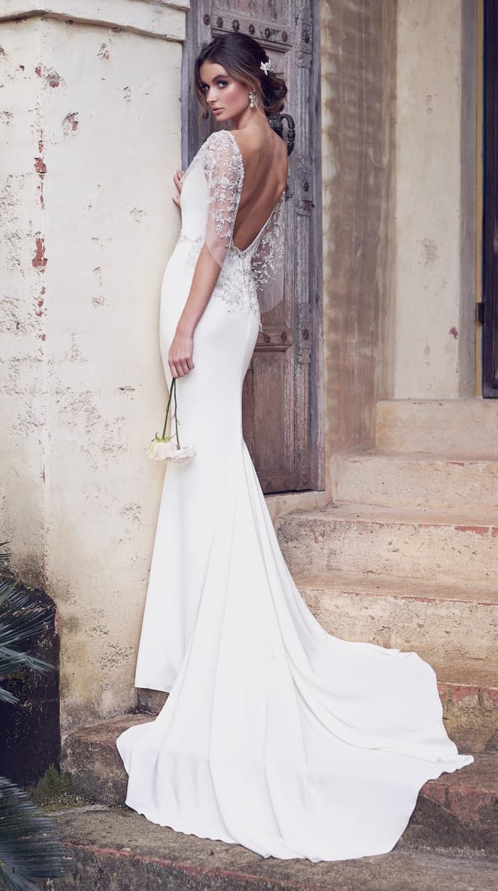 Low embellished back wedding dress | Eva by Anna Campbell