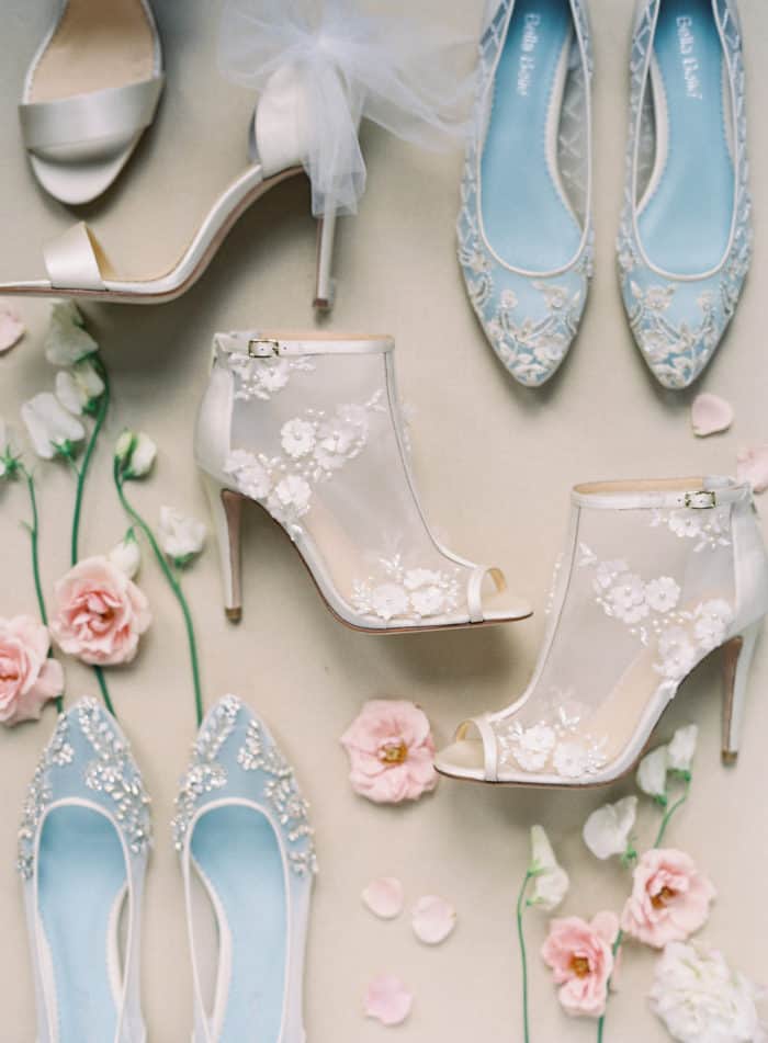 Handcrafted designer lace wedding booties