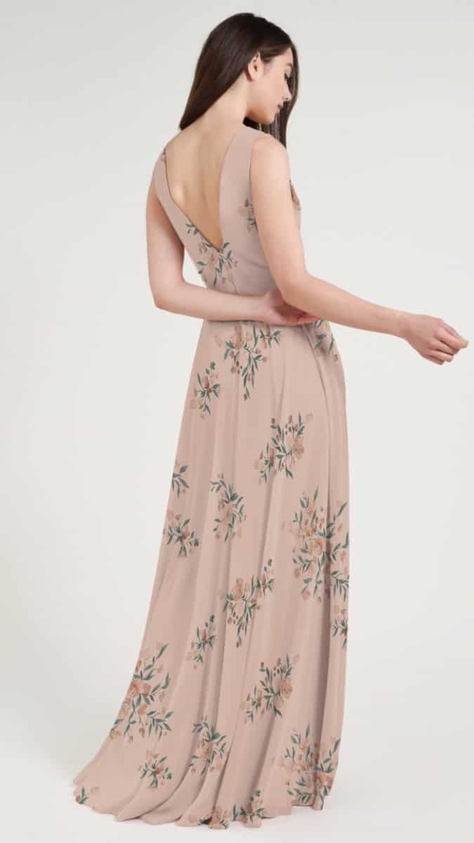 Pink floral bridesmaid dress by Jenny Yoo