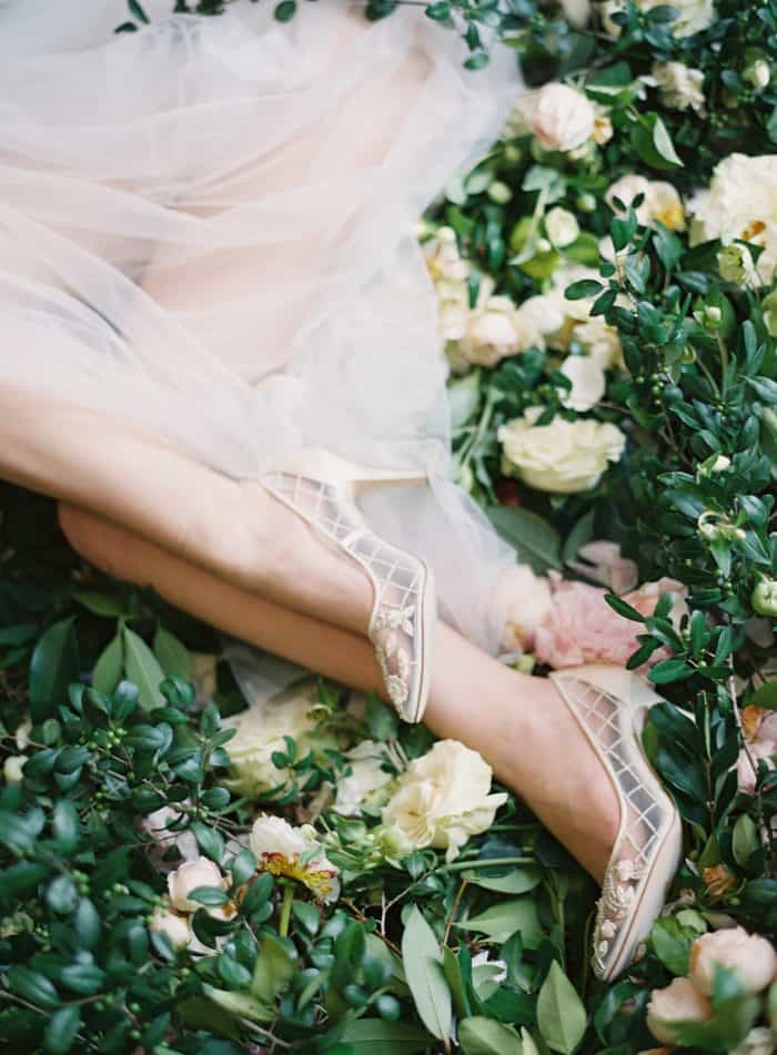 Gorgeous sheer ivory mesh bridal shoes