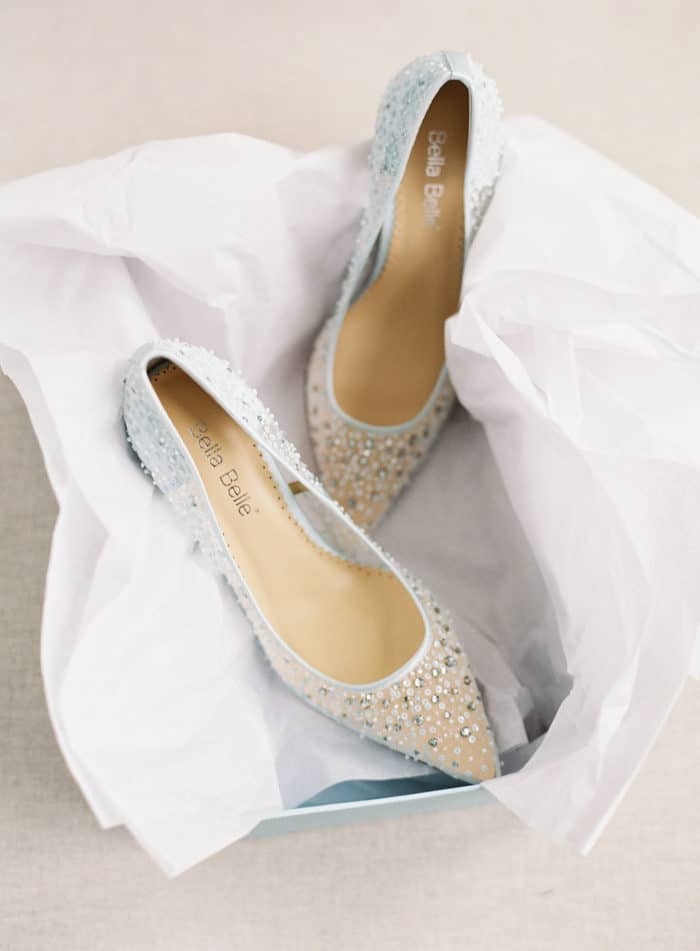 Crystal embellished wedding heels by Bella Belle