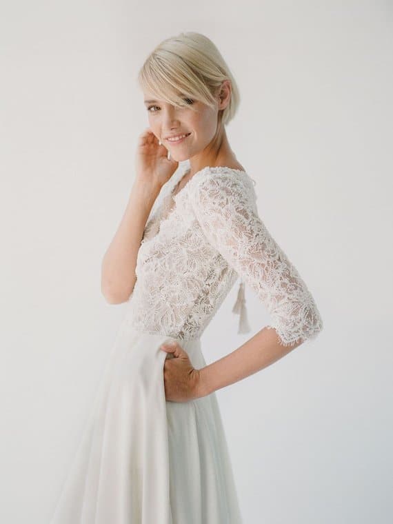lace long sleeve wedding dress Truvelle