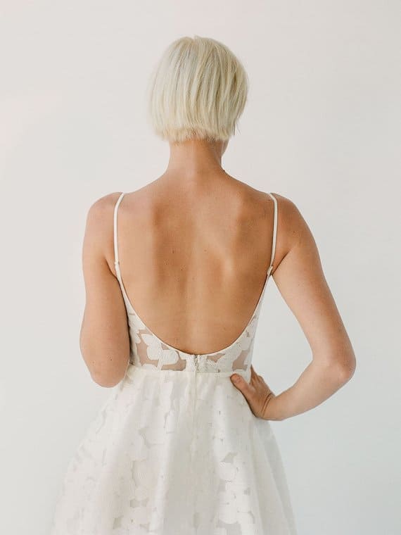 Open back floral wedding dress Annie by Truvelle