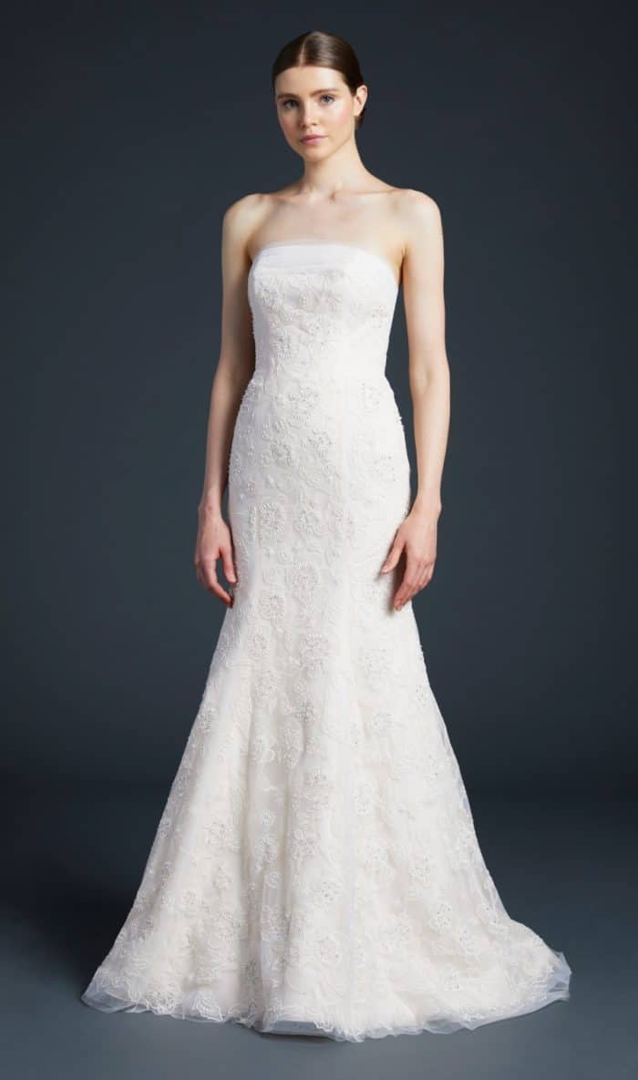 Anne Barge strapless lace wedding dress | Palladio