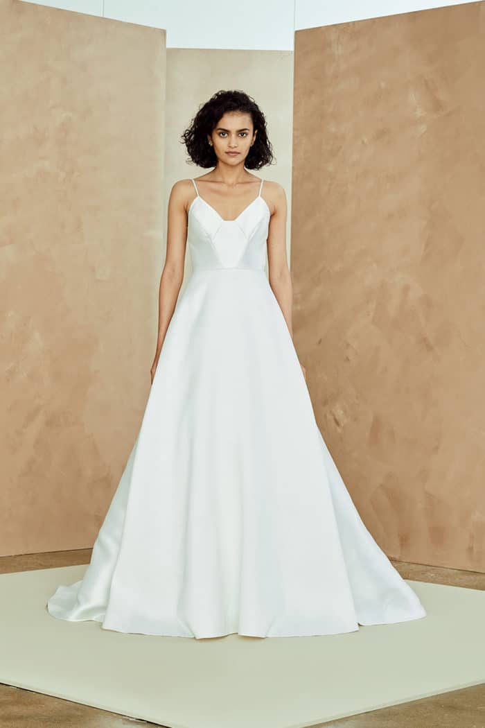 Celeste gown by Nouvelle Amsale Spring 2019 | Celeste, a spaghetti strap ballgown wedding dress.