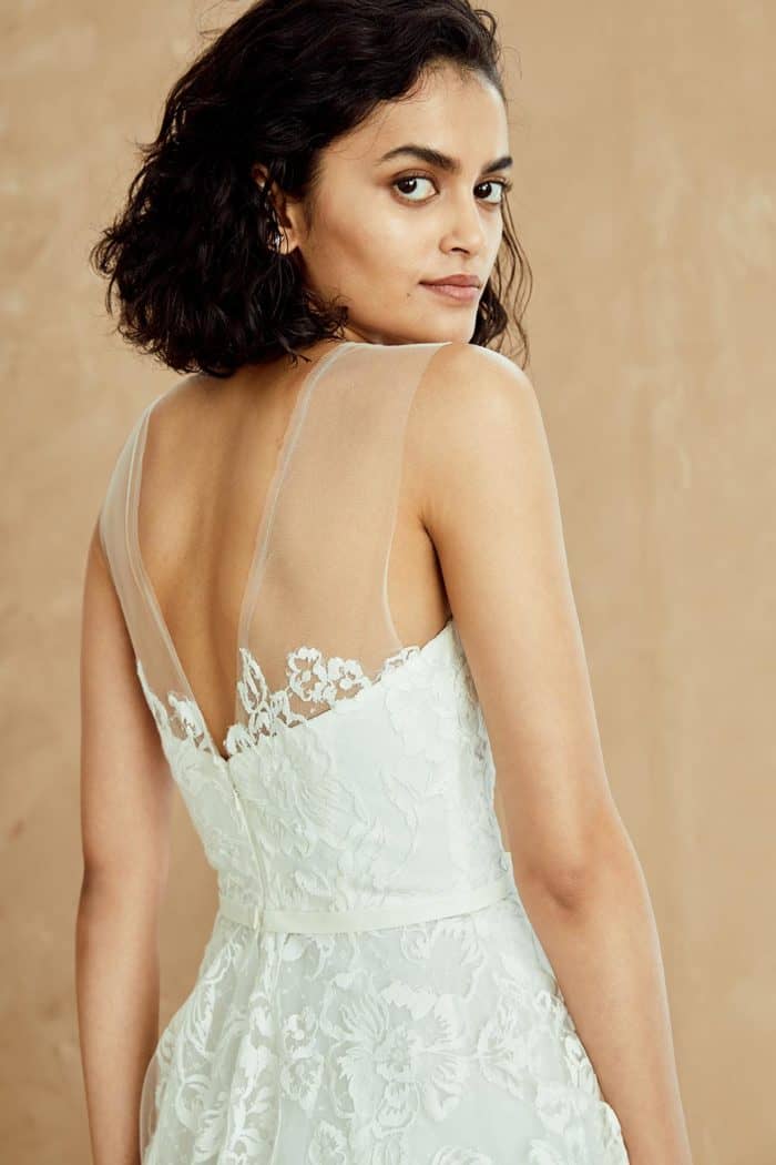 Illusion neckline wedding dress