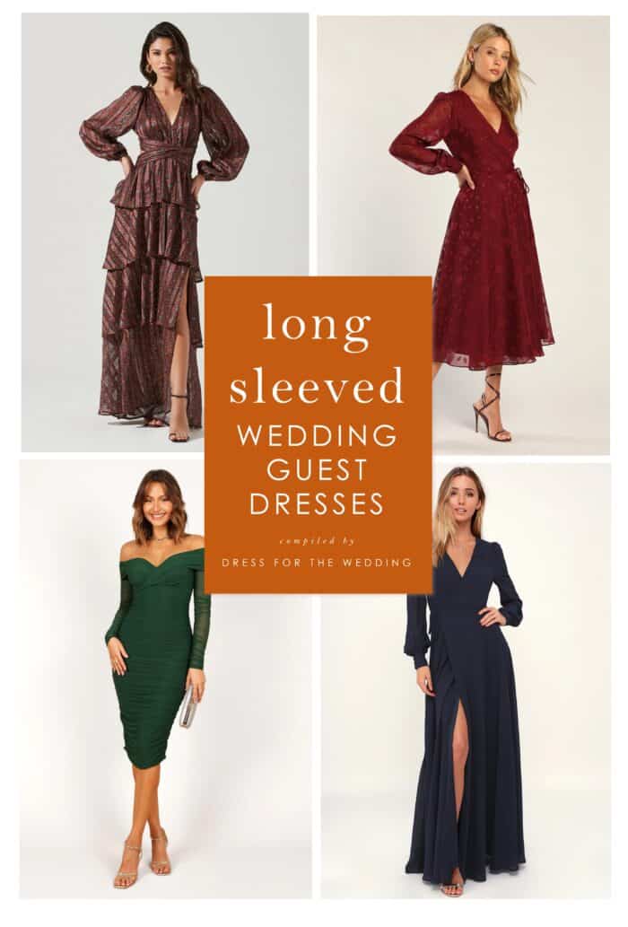 4 images of long sleeved dresses