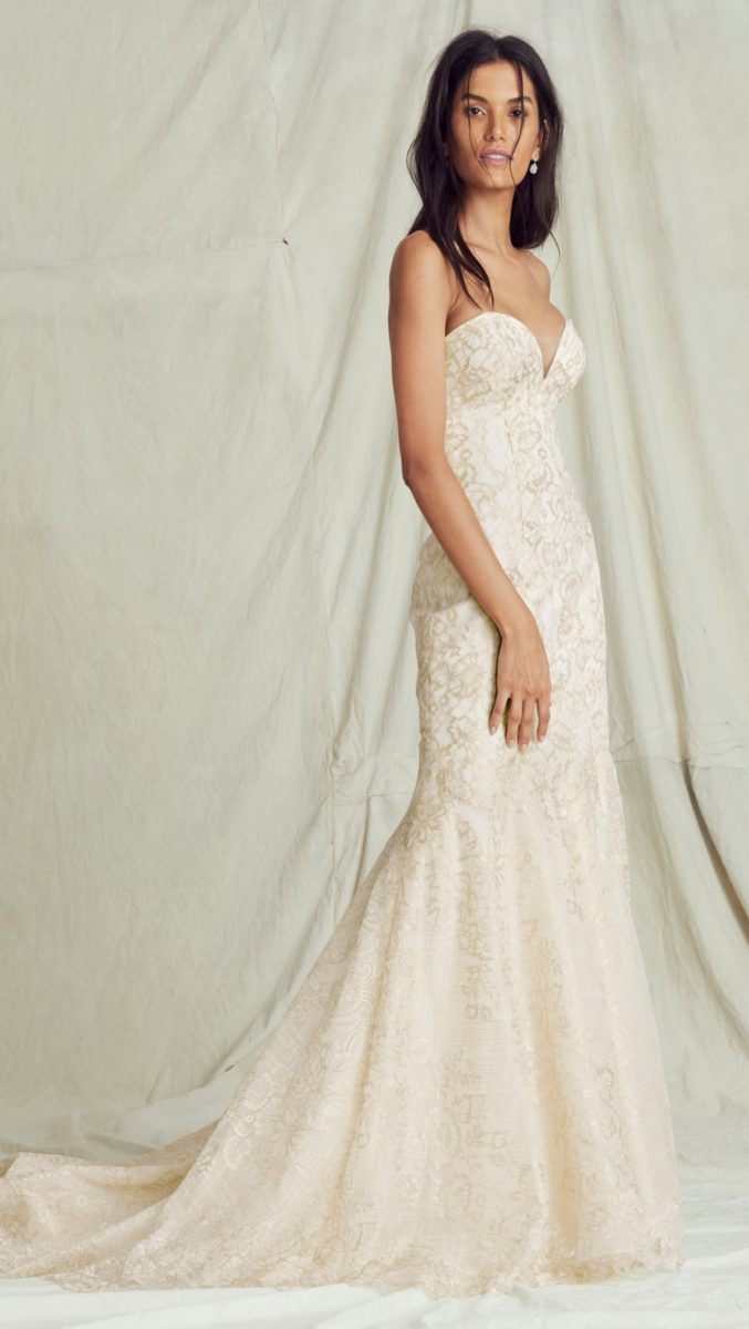 Blush strapless wedding dress | Kelly Faetanini Fall 2019 Bridal Collection