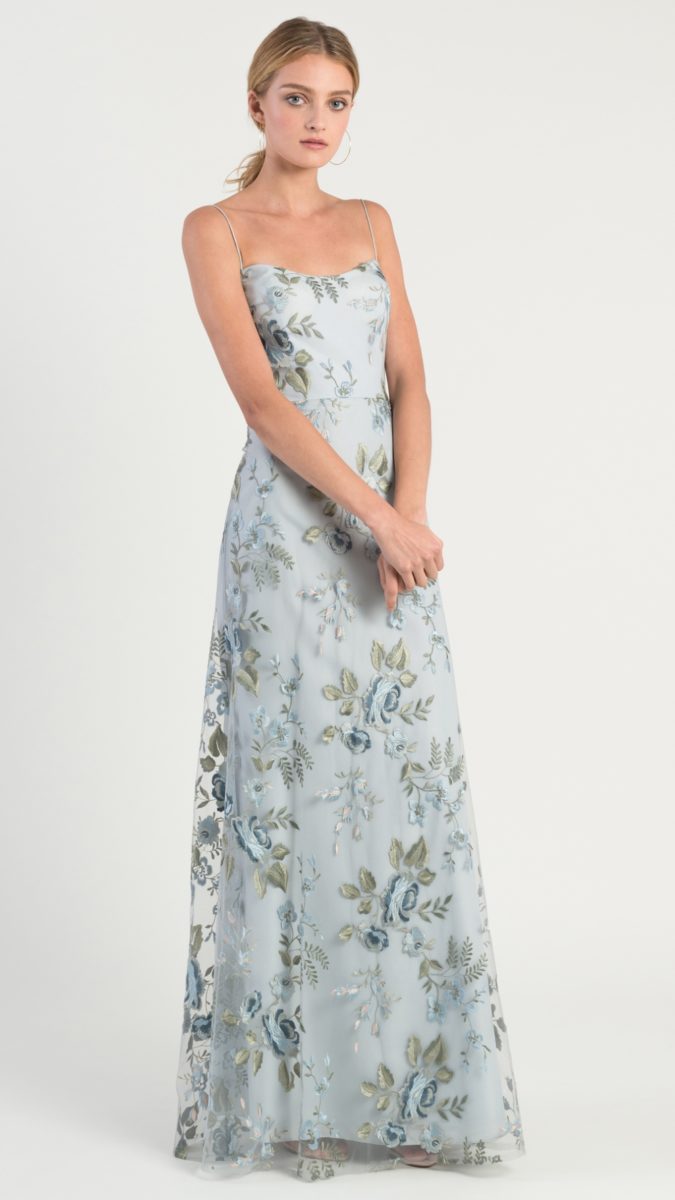 Blue floral bridesmaid dress | Drew bridesmaid dress by Jenny Yoo