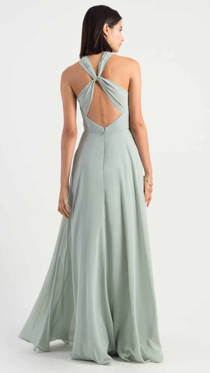 Twist back bridesmaid dress