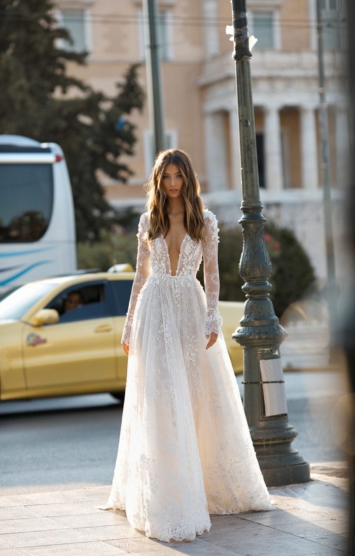 Long sleeve Berta designer wedding dresses for 2019