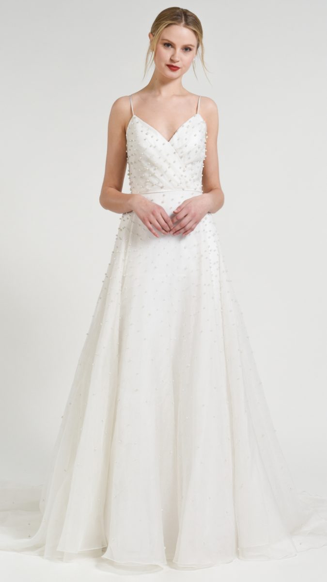 Beaded pearl top wedding dress Presley Jenny Yoo