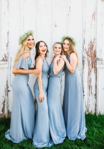 denim blue bridesmaid dresses