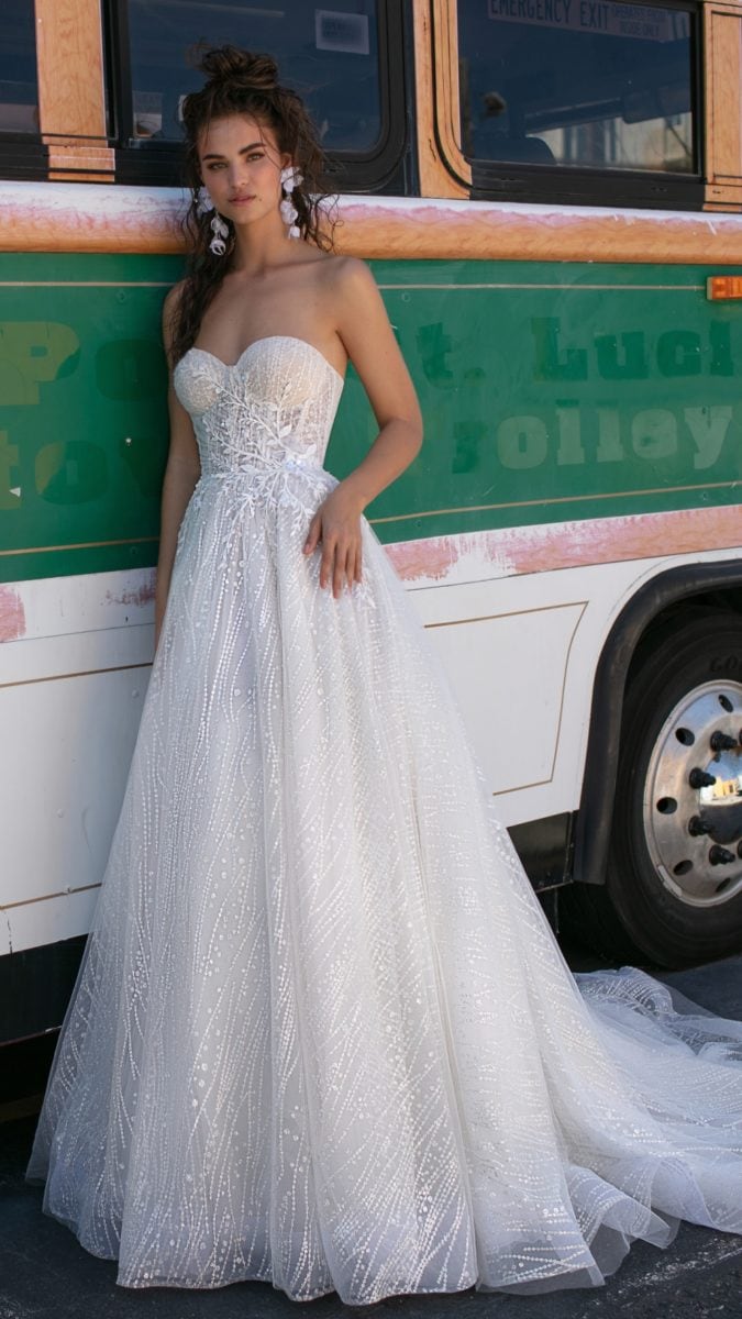 Gorgeous strapless Berta wedding dress from Miami Collection