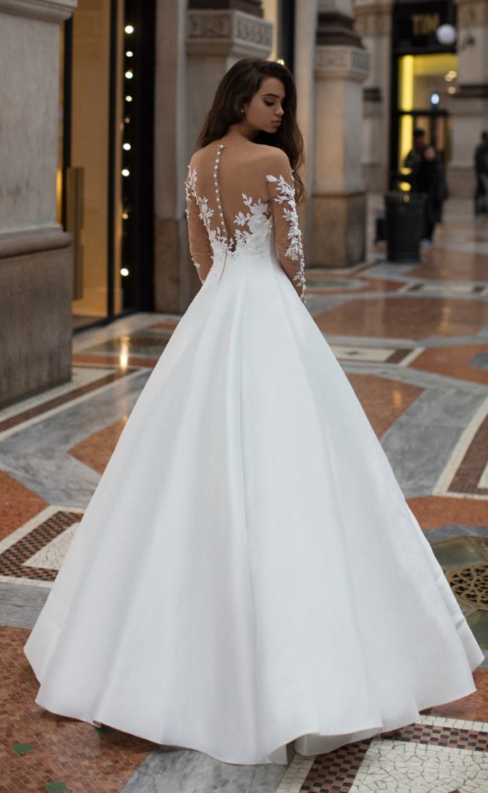 Ball gown designer wedding dress with long sleeves