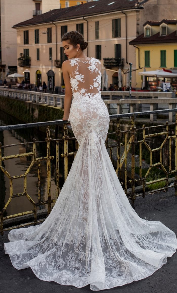 Illusion back Tarik Ediz bridal gown