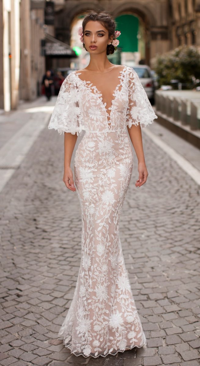 lace kimono wedding dress