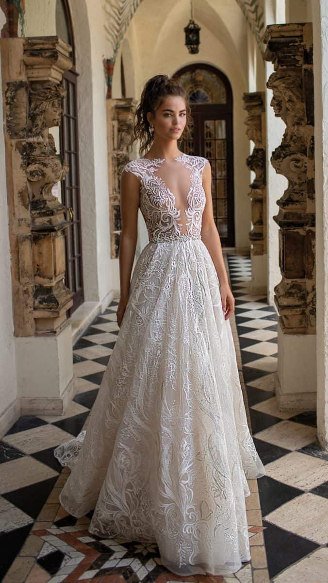 Amazing sheer lace Berta Wedding Dresses Spring Summer 2019