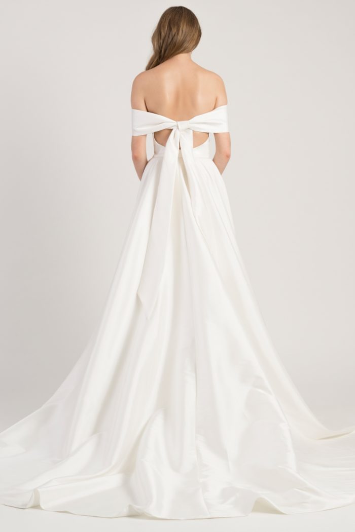 Bow back tie on Eliza gown Jenny Yoo