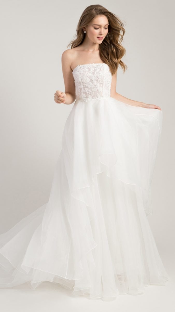 Tulle tiered strapless wedding dress under $2000 | Jenny by Jenny Yoo
