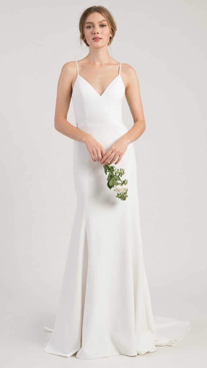 Minimal and sleek ivory bridal gown with straps | Whitley Jenny by Jenny Yoo