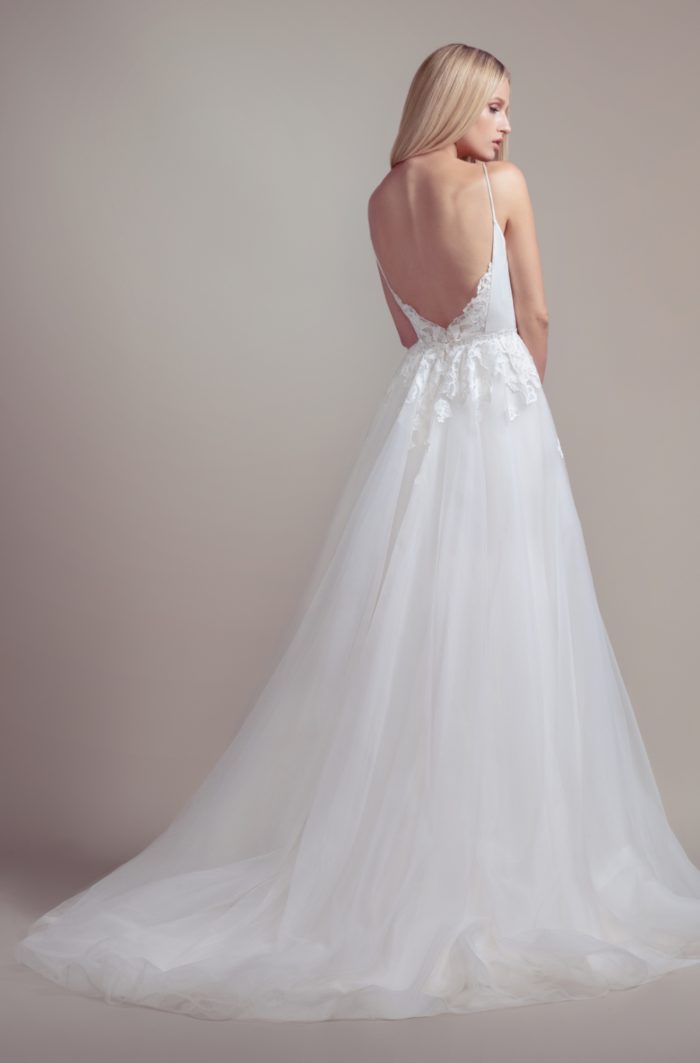 Wedding dresses Blush by Hayley Paige | Back detail of Fawn with overskirt