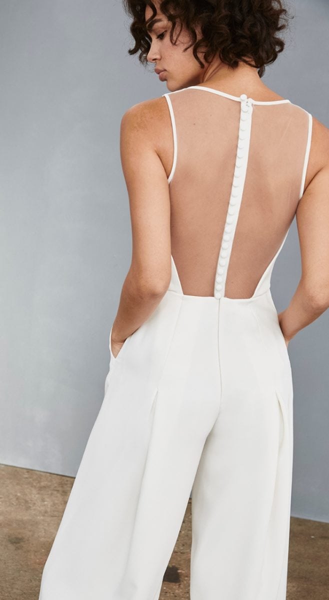 Bridal jumpsuit with pockets