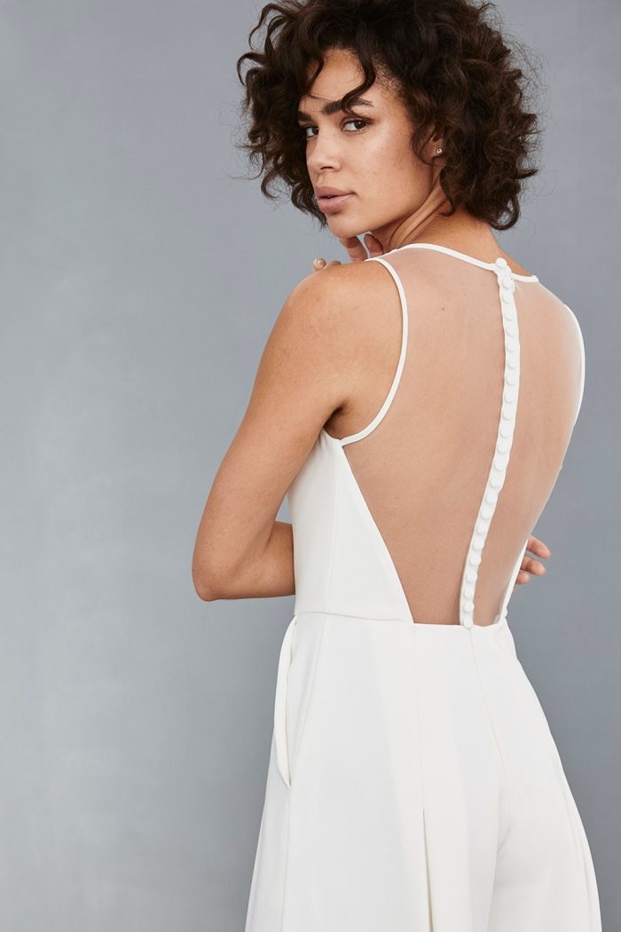 Illusion back bridal jumpsuit