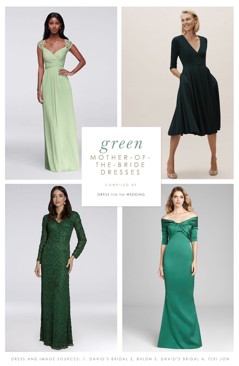 Green dresses for the mother of the bride and mother of the groom